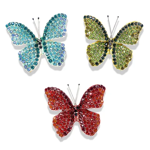 Spilla a Farfalla in Lega di Lusso Con Strass Stile Occidentale per Donna Lucida Spilla a Insetto Accessori per Abbigliamento