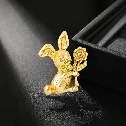 Vintage Legierung Emaille Hasen Brosche Für Damen Niedliche Cartoon Tier Reversnadel Strass Osterei Schalschnalle Schmuck Geschenk