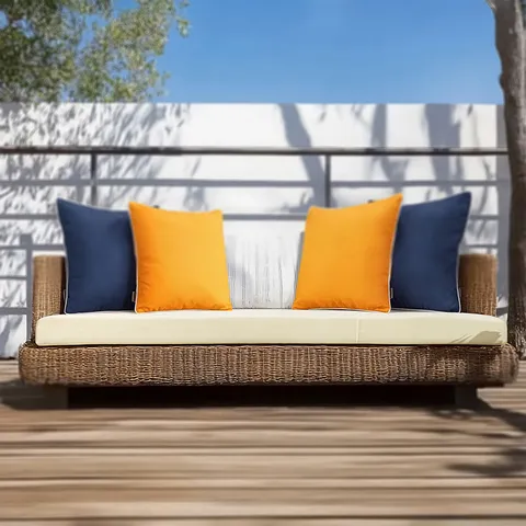 Funda de Cojín para Silla de Patio Exterior Impermeable de Poliéster Funda de Asiento Alargada para Muebles de Jardín Sofá de Mimbre