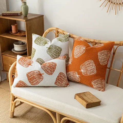 Minimalist Chenille Pumpkin Decorative Pillowcase Soft Jacquard Cushion Cover For Home Sofa Bedroom Bedside Decor Living Room