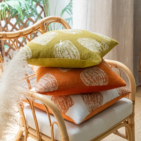 Minimalist Chenille Pumpkin Decorative Pillowcase Soft Jacquard Cushion Cover For Home Sofa Bedroom Bedside Decor Living Room