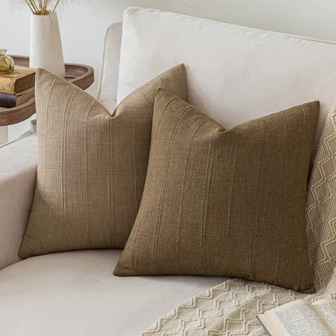 Japanese Striped Blended Pillowcase Cream French Vintage Sofa Cushion Cover Minimalist Decorative Throw Pillow Case Home Decor