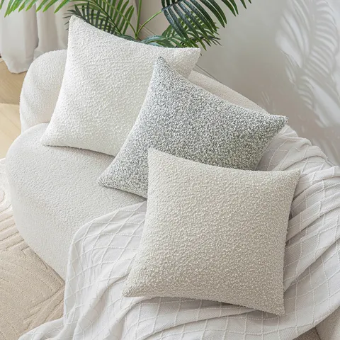 Luxus Boucle Kissenbezug Moderner Gewebter Texturierter Kissenbezug Weiche Dekorative Quadratische Kissenhülle Für Sofa Wohnzimmer Deko