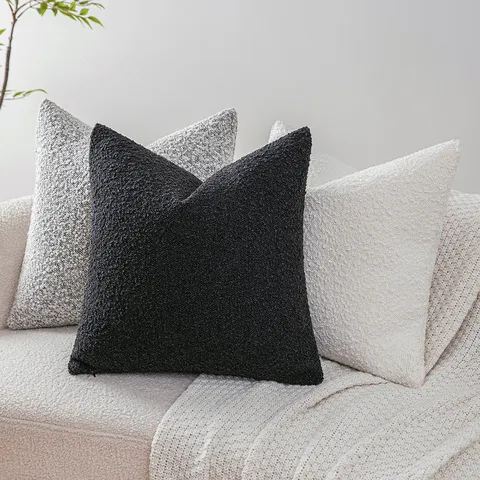 Luxus Boucle Kissenbezug Moderner Gewebter Texturierter Kissenbezug Weiche Dekorative Quadratische Kissenhülle Für Sofa Wohnzimmer Deko