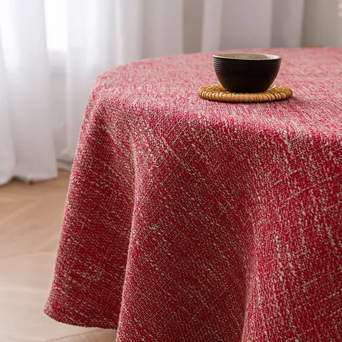 New Chinese Style Faux Linen Tablecloth Solid Color Minimalist Rectangular Tea Table Desk Cloth For Home Dining Decoration