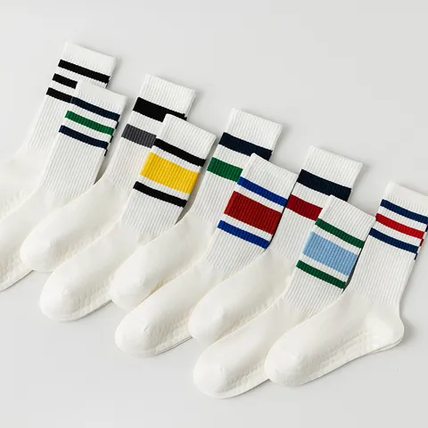 Dames Professionele Sportsokken Mid-Kalf Antislip Siliconen Yoga Pilates Fitness Gestreipt Athletisch Sokken