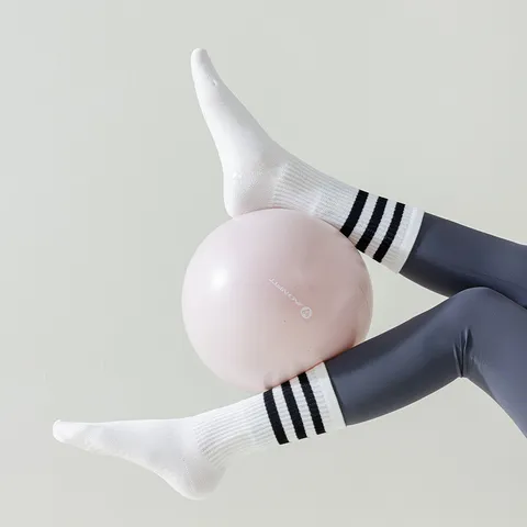 Dames Professionele Sportsokken Mid-Kalf Antislip Siliconen Yoga Pilates Fitness Gestreipt Athletisch Sokken