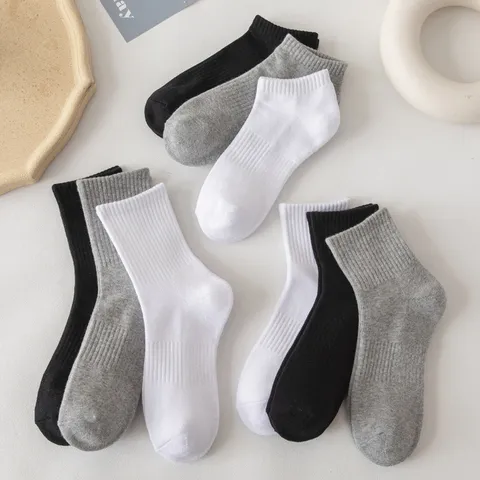 Unisex Casual Baumwolle Socken Einfarbig Gerippt Wadenlang Crew Ankle Socken Thermisch Warm Verdickter Frottee Winter Socken Für Herren Damen