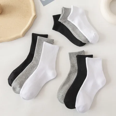 Unisex Casual Baumwolle Socken Einfarbig Gerippt Wadenlang Crew Ankle Socken Thermisch Warm Verdickter Frottee Winter Socken Für Herren Damen