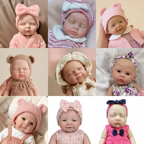 Realistic 12 Inch Solid Silicone Reborn Baby Doll Simulation Sleeping Newborn Doll Waterproof Bathtub Toy Collection Gift