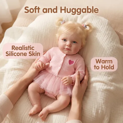 20 Inch Maddie Reborn Baby Doll Silicone Full Body Lifelike Pink Heart Tutu Dress Hand Painted Realistic Newborn Toy Gift