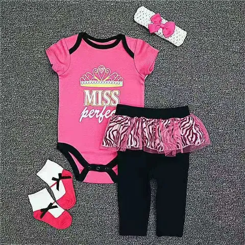 Reborn Baby Doll Clothes Outfit Accessories Set For 22 Inch 55cm Newborn Silicone Dolls Pink Zebra Romper Mesh Skirt Headband Socks Costume