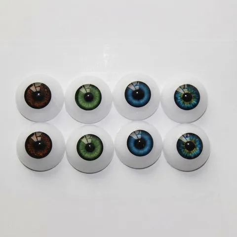 Yeux de Poupée de Simulation Acrylique Réaliste Bébé Poupée Accessoires Yeux Rond Ovale Bricolage Artisanat Jouet Globes Oculaires