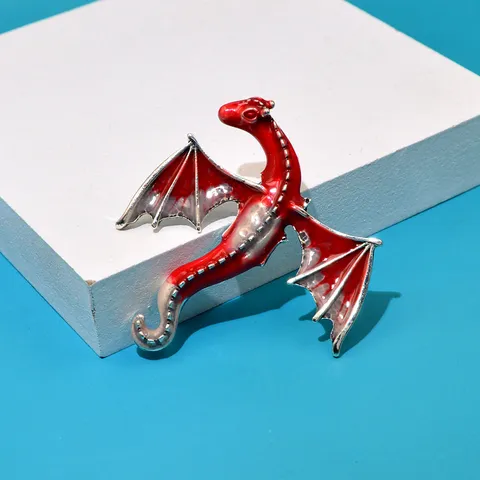 Vintage Enamel Cartoon Dragon Brooch Retro Animal Lapel Pin For Men Women Suit Coat Accessory Personalized Jewelry Gift