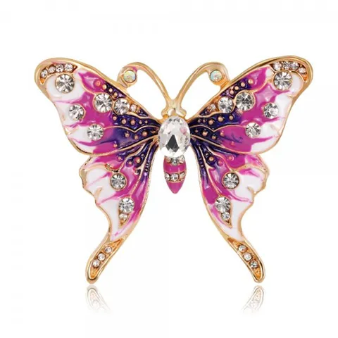 Vintage Butterfly Rhinestone Brooch Colorful Enamel Animal Insect Breastpin Pin For Women Luxury Fashion Jewelry Accessories Gift