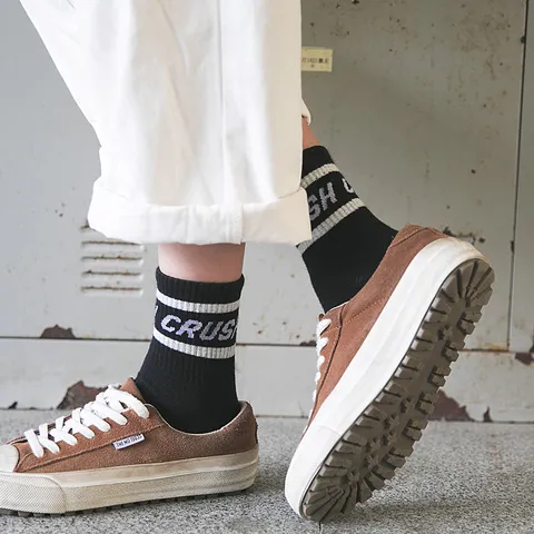 Dames Casual Katoen Streep Halflange Socken Koreaanse College Stijl Mode Ademend Zweetabsorberend Dagelijks