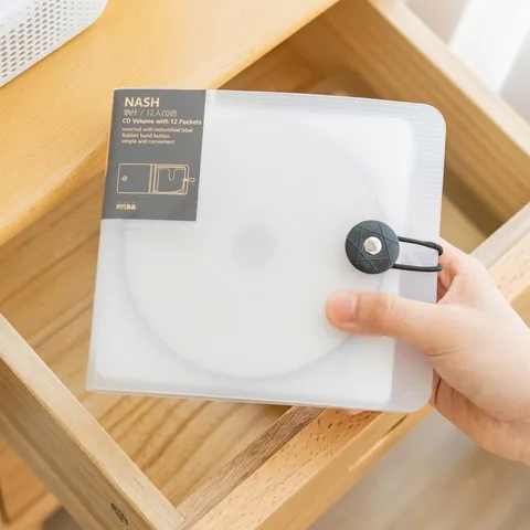 Μινιμαλιστική Θήκη Αποθήκευσης CD DVD Φορητή Θήκη Δίσκων Πλαστικό Πορτοφόλι Οργάνωσης Δίσκων Κλείσιμο με Ελαστική Ταινία