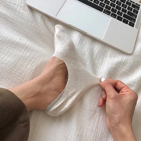 Calzini da Barca in Cotone da Donna Scolpito Invisibile Casual Tinta Unita Antiscivolo Traspirante Sottile Estate Taglia Unica