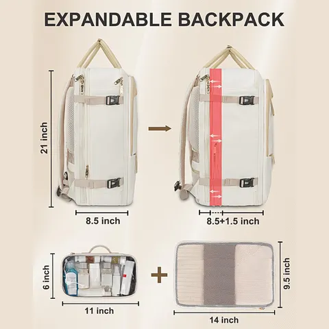Grote Capaciteit Reisrugzak voor Dames Waterdicht Multifunctionele Laptoptas Uitbreidbaar Zakelijke Rugzak Met USB-oplaadpoort