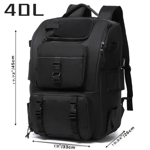 Large Capacity Multi-Functional Fishing Backpack Oxford Cloth Tactical Tackle Bag With Fishing Rod Holders For Anglers Outdoor Sports Double Shoulder Bag
