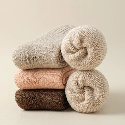 Dames Winter Warm Verdikte Wolmix Halve Kousen Effen Kleur Zachte Badstof Thermisch Casual Sokken