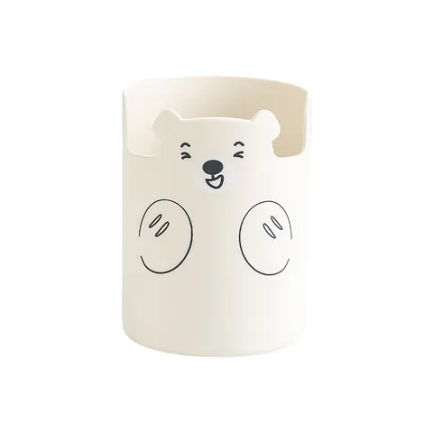 Estilo Nórdico Lindo Oso de Dibujos Animados Caja de Almacenamiento de Escritorio Estudiante Multifuncional Pincel de Maquillaje Portabolígrafos