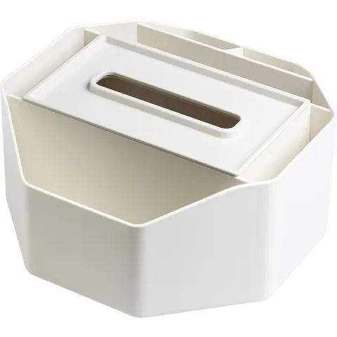 Boîte à Mouchoirs Rotative Minimaliste Moderne Organisateur de Stockage de Télécommande de Bureau Multifonctionnel Distributeur de Compartiment en Plastique Pour la Maison Salon Table Basse