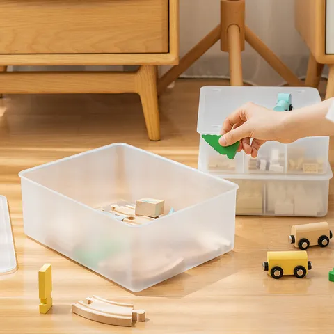 Caja de Almacenamiento de Plástico Dividida Apilable Con Tapa Organizador de Juguetes Antipolvo Estuche de Clasificación de Escritorio para Piezas de Bloques Pequeños Pasatiempos Artesanías