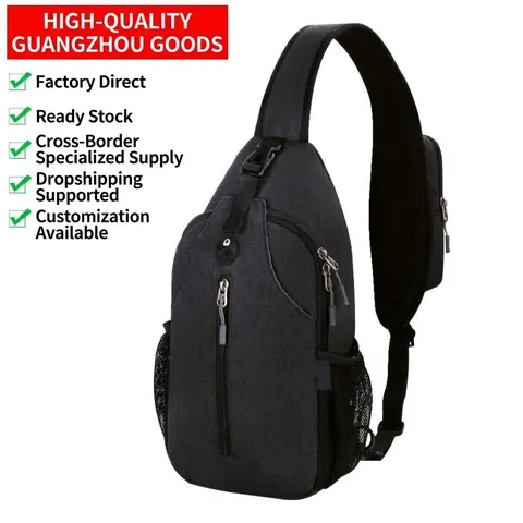 Men Outdoor Chest Bag Fashion Crossbody Bag Waterproof Nylon Sling Bag Casual Sport Shoulder Bag Wear Resistant Travel Pack