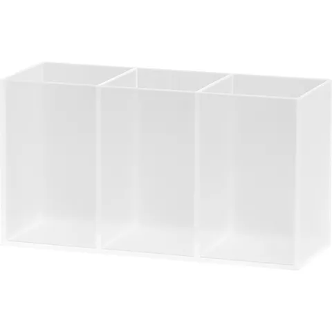 Minimalistisch Kunststoff Schreibtisch Organizer Drei Fächer Transparent Stifthalter Schreibwaren Aufbewahrungsbox Büro