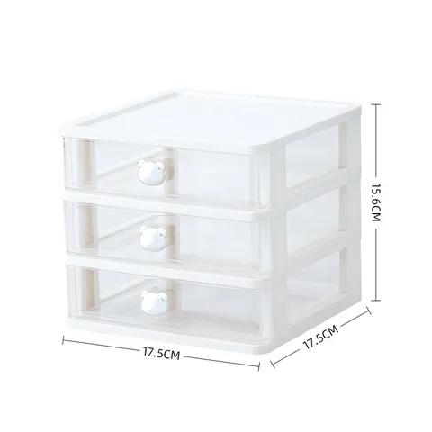 Japanisch Minimalistisch Kunststoff Schreibtisch Aufbewahrungsbox Transparent Stapelbar Schubladen Organizer Mit Süßem Bärengriff Für Schreibwaren Büro Schule Zuhause