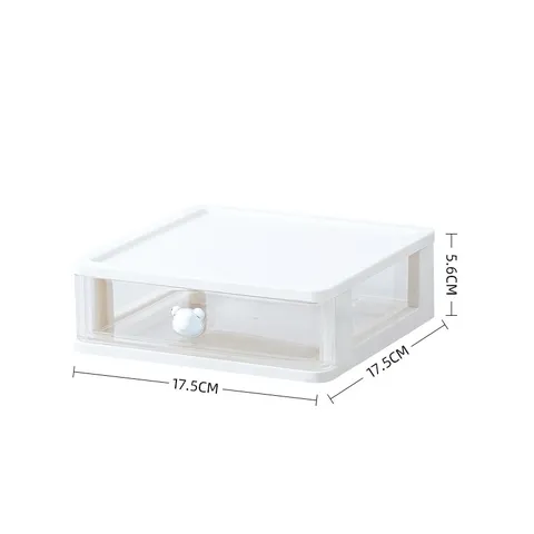 Japanisch Minimalistisch Kunststoff Schreibtisch Aufbewahrungsbox Transparent Stapelbar Schubladen Organizer Mit Süßem Bärengriff Für Schreibwaren Büro Schule Zuhause