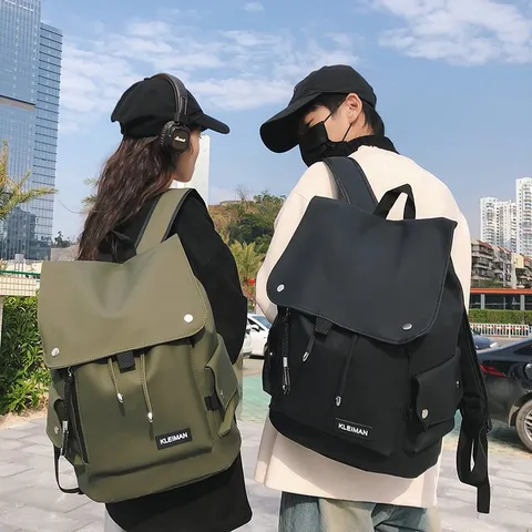 Large Capacity Waterproof Backpack Unisex Oxford Cloth Motorcycle Style School Bag Travel Daypack Urban Simple Bag