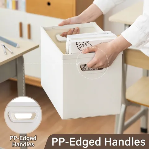 Caja de Almacenamiento Plegable de Plástico Para Libros Ropa Reforzada Apilable Organizador de Armario Doméstico Con Asas Grande Pequeño