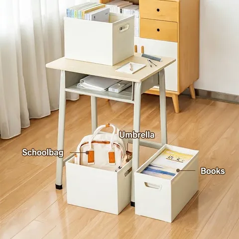 Caja de Almacenamiento Plegable de Plástico Para Libros Ropa Reforzada Apilable Organizador de Armario Doméstico Con Asas Grande Pequeño