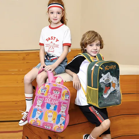 Ergonomic Children's Backpack Large Capacity Spinal Protection Cartoon Dinosaur Alpaca School Bag For Elementary Students