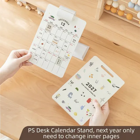 2027 Nouveau Support de Calendrier de Bureau Créatif Style Frais Planning Mémo Ornement de Bureau pour Étudiants Bureau