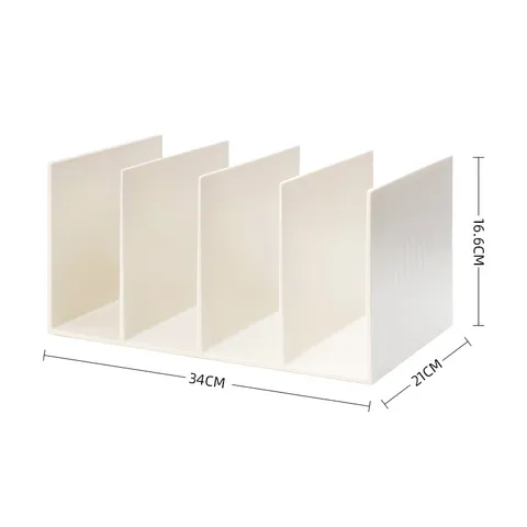 Desktop Plastic Bookend Large Capacity Book Storage Rack Multi Grid Desktop File Organizer Office School Stationery Book Holder