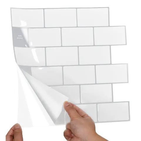 3D Effect Zelfklevende Tegelimitatie Wandstickers PET Epoxyhars Backsplash Behang Waterdicht Oliebestendig Decoratie Voor Keuken Badkamer