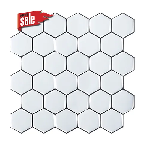 3D Esagonale Metropolitana Mattone Piastrella Adesivi Murali Impermeabile Resistente all'Olio PET Autoadesivo Parete Decor Bagno Cucina Piastrelle