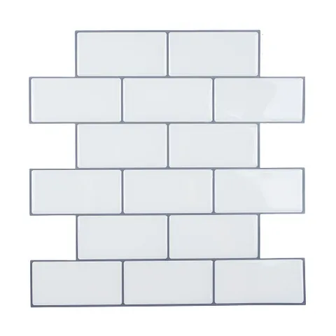 Adesivo Murale 3D in PET e Resina Autoadesivo Moderno Minimalista Mattonella Metro Esagono Impermeabile Geometrico Decoro Parete