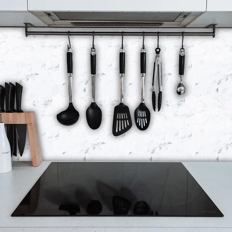 Adesivo da Parete Autoadesivo 3D Esagonale in PET Motivo Marmo Impermeabile Adesivo per Piastrelle per Cucina Bagno Casa