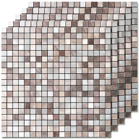 Modern PVC Aluminum 3D Self Adhesive Mosaic Wall Sticker Waterproof Oilproof Backsplash Tile For Kitchen Bathroom Home Decor