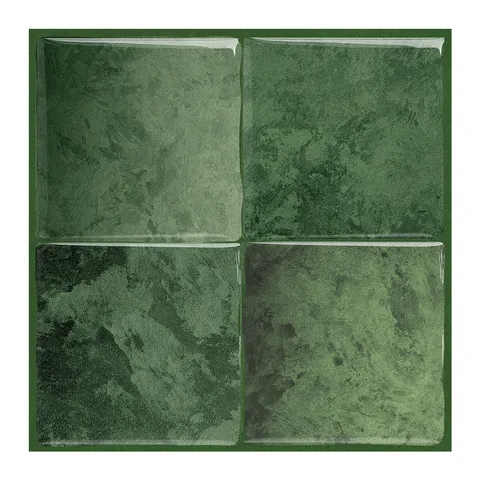 Sticker Mural Mosaïque de Marbre 3D PET Moderne Imperméable Oléophobe Autocollant Échiquier Autocollant de Tuile pour Cuisine Salle de Bain Décoration Maison