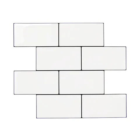 Adesivi Murali Autoadesivi 3D Piastrelle Metro Impermeabile Oleorepellente PET Piastrelle Mosaico Bianche Spesse per Cucina Bagno Decorazione Casa