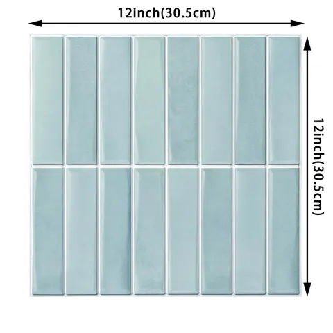 Piastrelle da Parete 3D Epossidiche Autoadesive Impermeabili Oleorepellenti per Cucina Paraschizzi Bagno Adesivi Effetto Mattone Verde