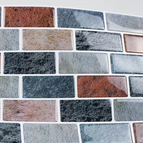 Adesivo Murale Autoadesivo Motivo Mattoni 3D Impermeabile Carta da Parati PET Per Bagno Cucina Decorazione Parete Casa