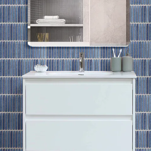 Adesivo per Piastrelle 3D Peel and Stick Impermeabile Antiolio Autoadesivo PET Mosaico Decorazione Parete per Cucina Bagno Sfondo