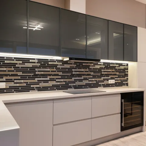 Adesivo da Parete Mosaico Epossidico 3D Retrò Americano Impermeabile Antiolio Autoadesivo Cucina PET Marmo Decor