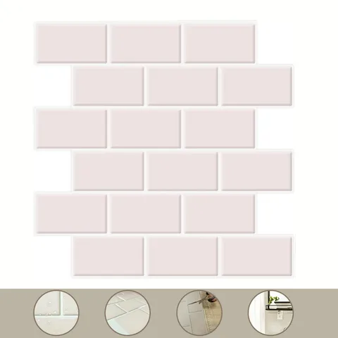 3D Piastrelle Adesive Da Parete Impermeabile Oleorepellente Carta Da Parati A Mattoni Per Cucina Bagno Decorazione Casa